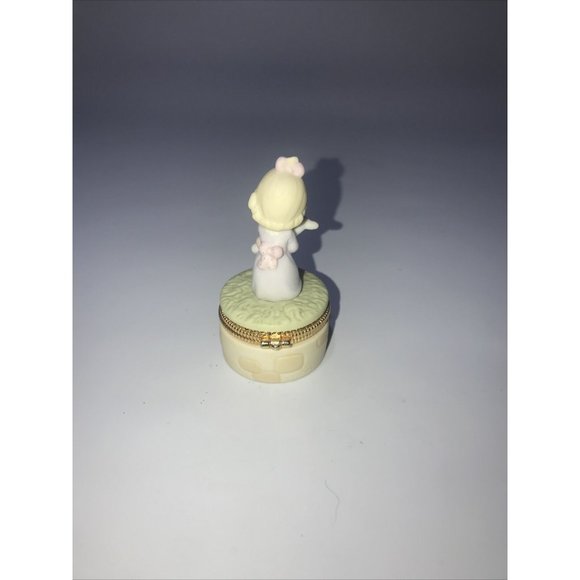VINTAGE PRECIOUS MOMENTS TRINKET BOX 1998 & ENESCO LETS BE FRIENDS FIGURINE 1991 - Picture 7 of 10